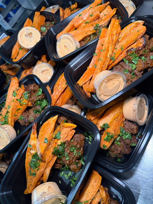 Steak & sweet potato fries Chipotle