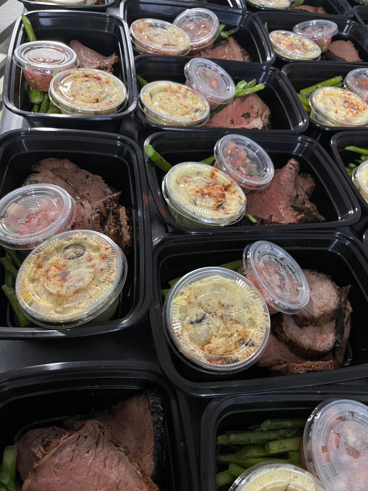 Tri-Tip & Potato salad w/ asparagus