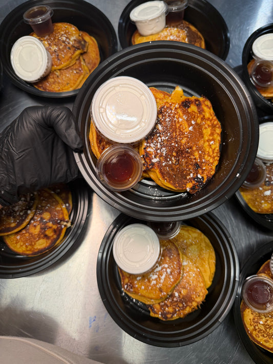 White Chocolate Chip Pumpkin Protein Pancakes